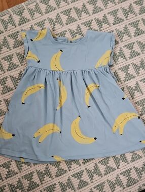 Tea Collection Blue Banana Print Dress